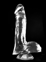 Dark Crystal Clear Large Dildo DCC49 - red colored