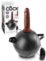 King Cock - Vibrierender Mini Sex Ball mit 7 inch Dildo braun