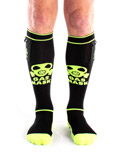 Gas Mask Party Socken mit Tasche - Schwarz/Neongelb